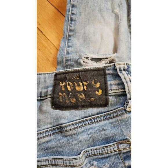 Men's Distressed Stacked Skinny American Eagle Young Money Jeans 28×30 - Picture 5 of 6